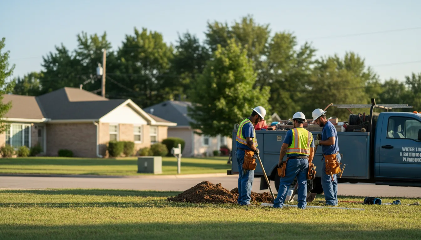 Residential water line and bathroom plumbing service in Rea, MO